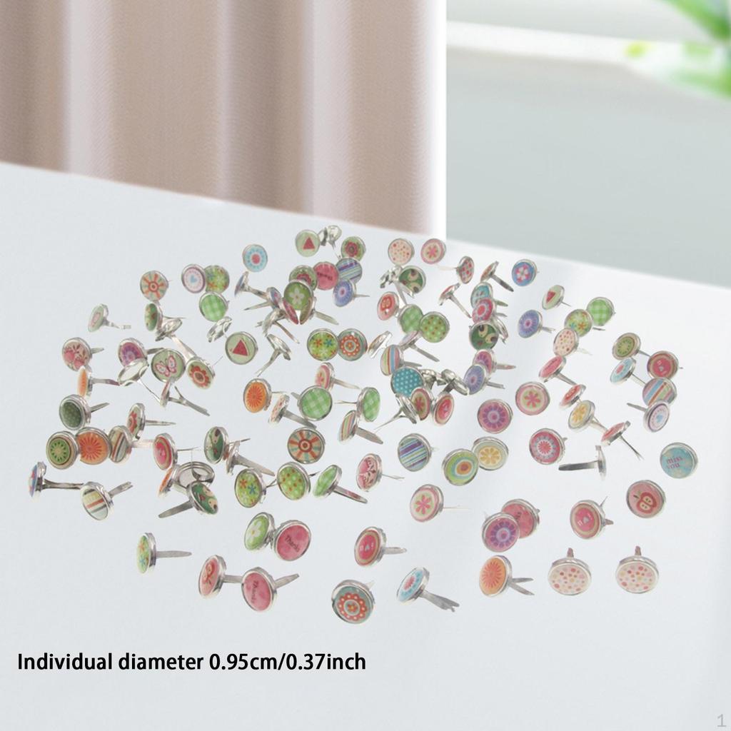 200 Pieces Mini Brads Paper Fasteners Stamping Handmade Decoration Spikes Embellishment