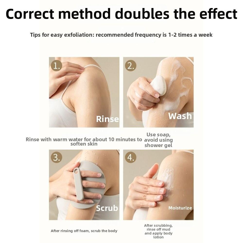 Non-Slip Silicone Bath Scrubber Round Disc Three-Finger Bath Wipe Skin Polishing Powerful Exfoliating Bath Brush Skin Care
