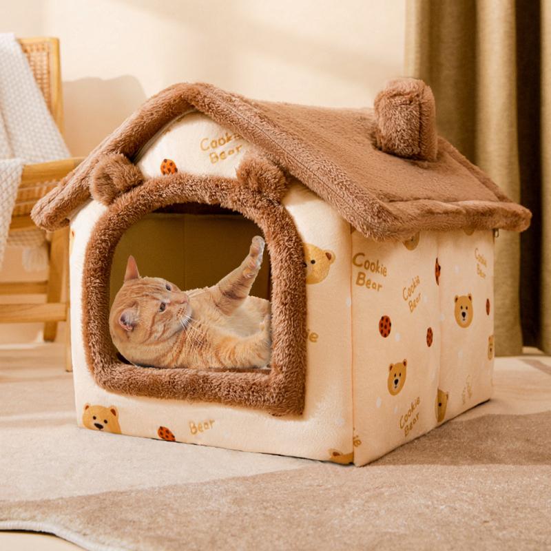 Pet Sleep House Removable Washable Warm Cave Hideout House Indoor Tent Huts For Pet Kittens Puppy