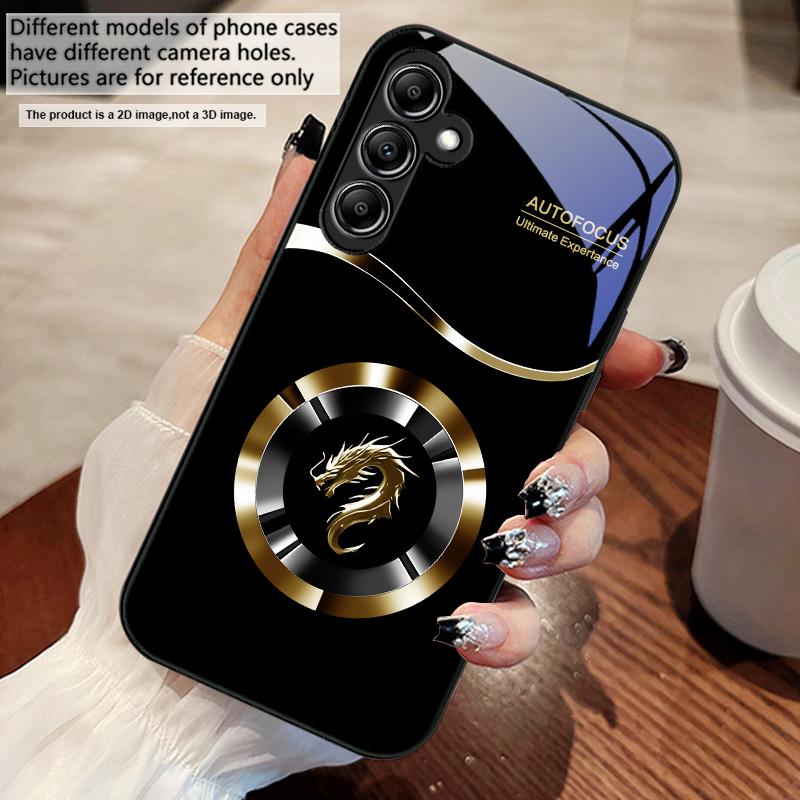 Circle New Dragon Head For Samsung A 73 72 71 A70 56 55 54 A53 52 A51 A50 42 A35 A34 33 32 31 26 25 24 23 22 30 glass phone case