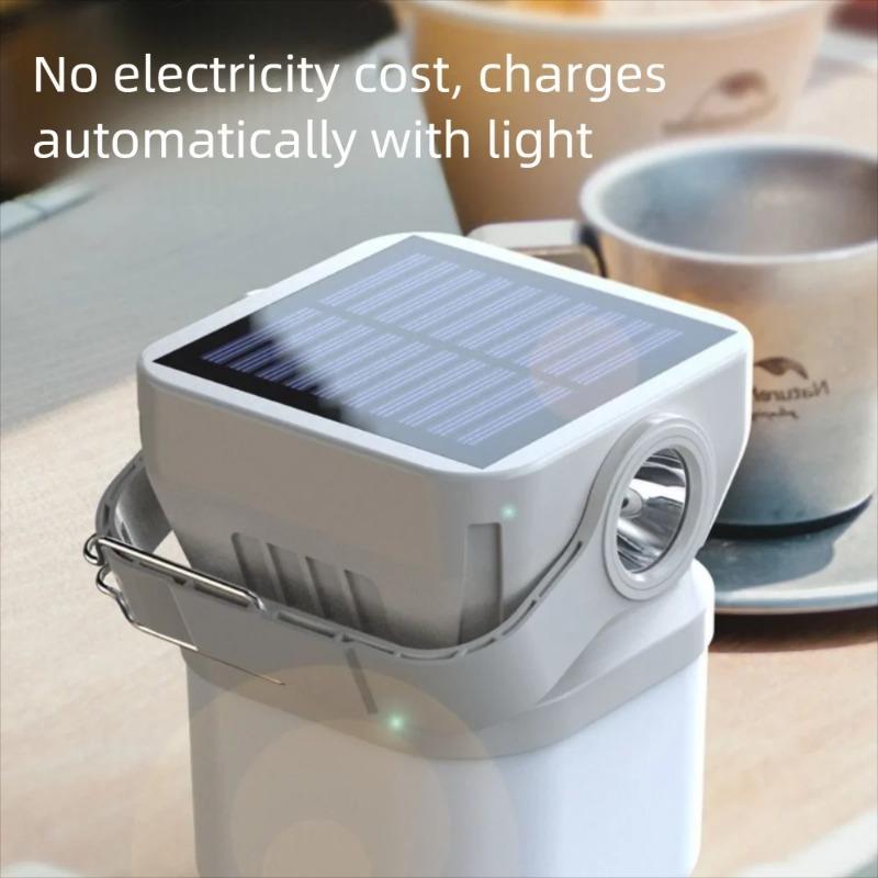 Solar Camping Lamp Portable Outdoor Tent Light Night Emergency Lights Type-C Rechargeable Lantern with Hook Tent Lamp Campinglight