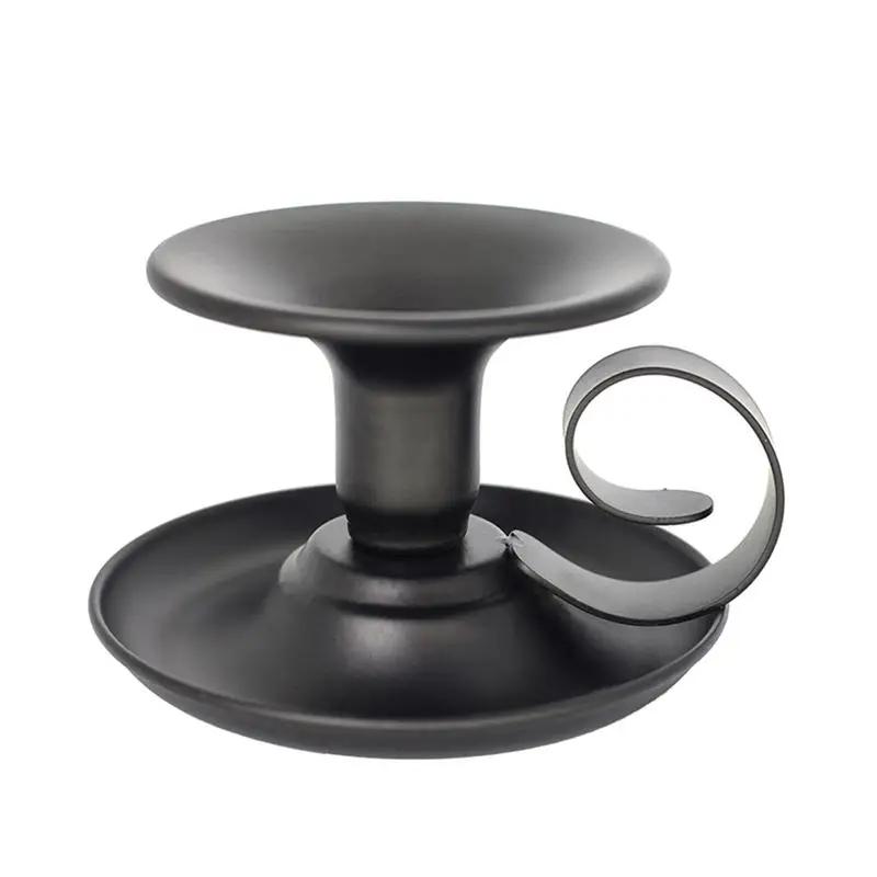 

Tea Cup Type Candlestick Iron Candle Stick Retro Style Candle Holder Decor Vintage Teacup Style Wrought Iron Candle Holder 9.5x6cm чёрный