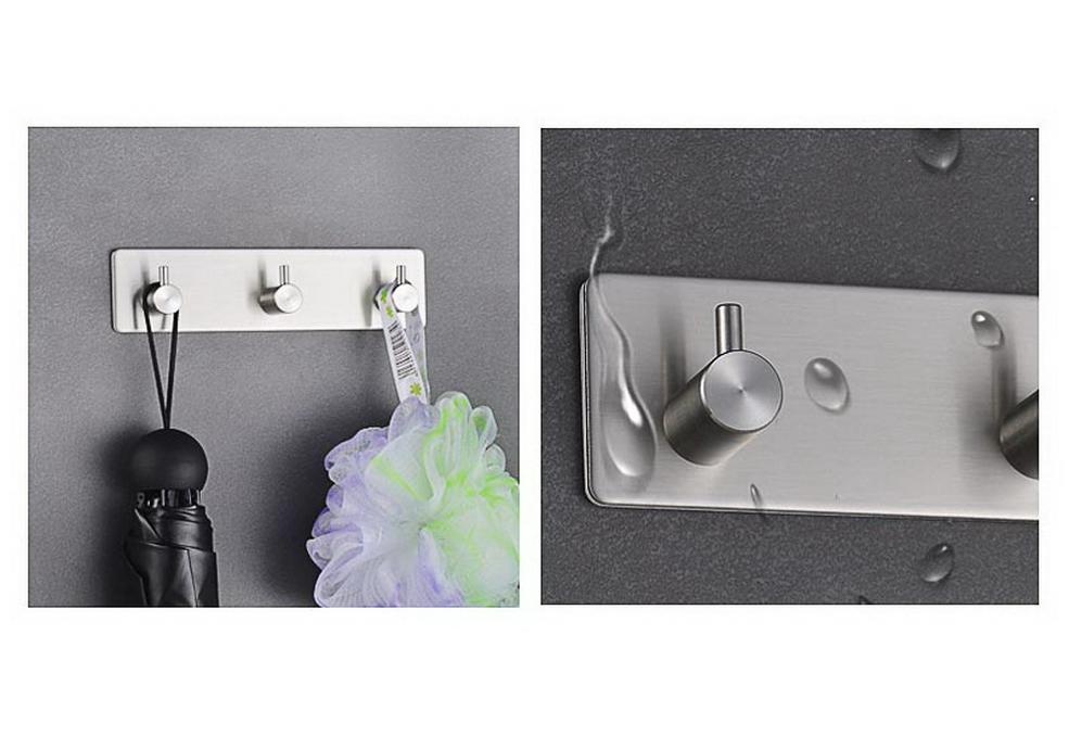 Stainless Steel 304 Punch-Free Wall-Mounted Hook for Kitchen, Bathroom, and Living Room.
