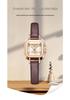 Sanda Women's Light Luxury Square Quartz Watch: Fashionable, Waterproof, Simple Leather Strap.