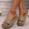 Slippers Platform Slippers Women's Wear New Plum Blossom Embroidery Word Muffin Cool Slippers Large Size Women's Shoes