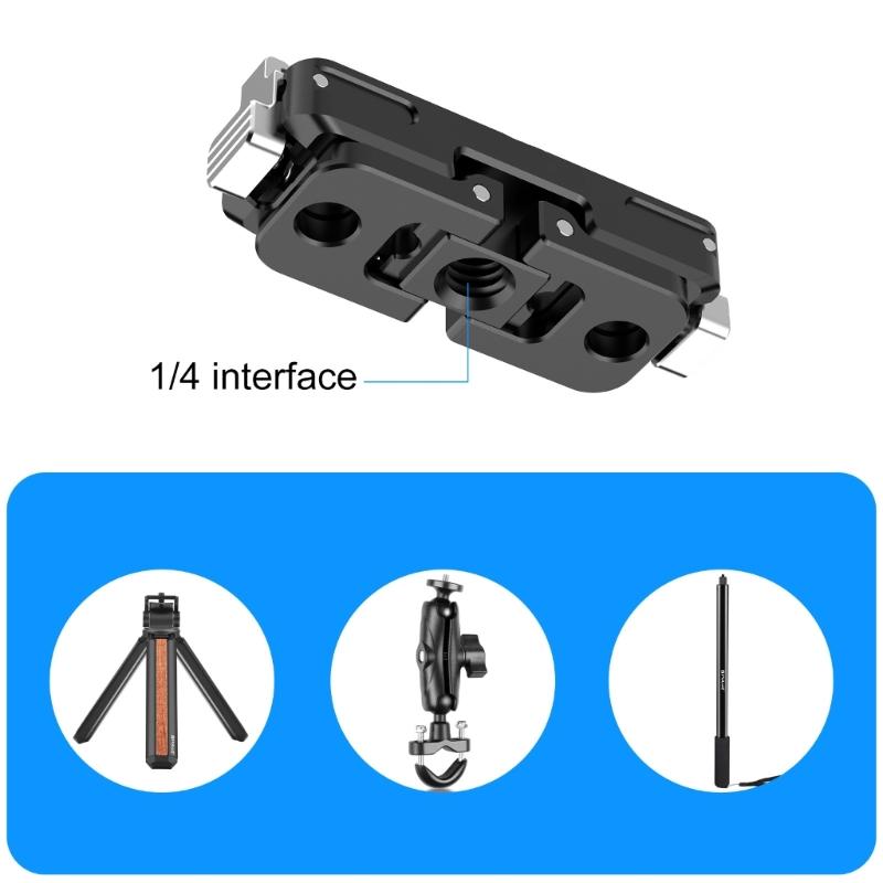 Outdoor Photography Foldable Camera Mount Adapter Magnetic Quick Detach Base 1/4 Tripod Screw Multiple Angle Adjustment