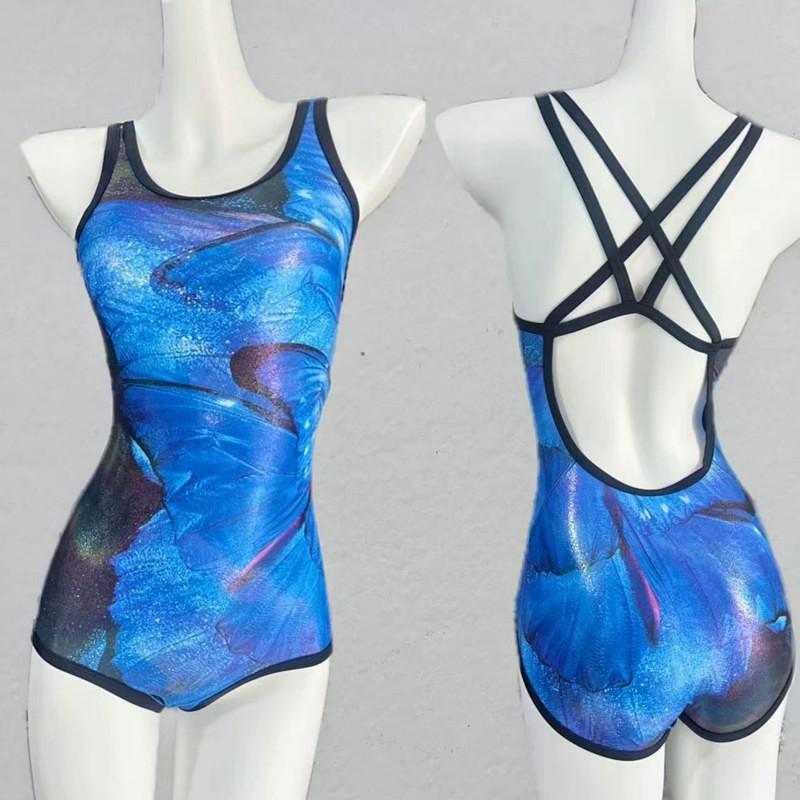 

Moonlight Flash Butterfly Racing Swimsuit Swimming Pool M синий