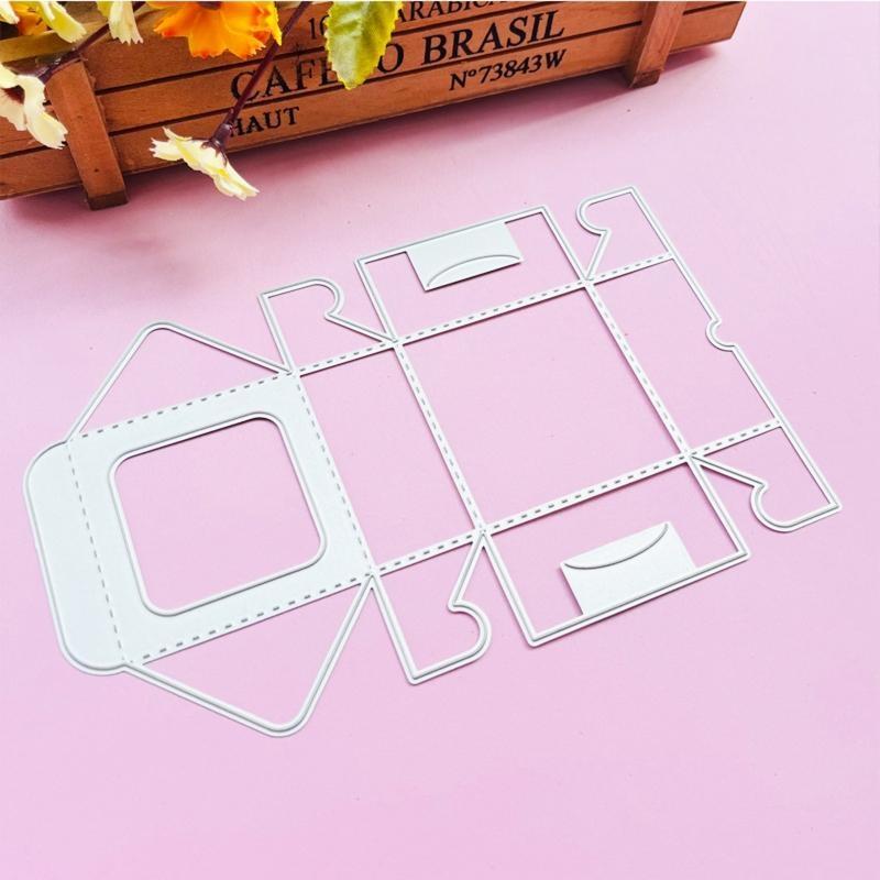 Ihåliga fyrkantiga godispresentaskar metall stansmönster stencil DIY vikbar för fodral prägling stansar scrapbooking mall