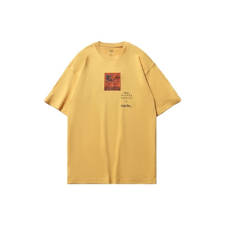 Li-Ning x Disney Mickey x Keith Haring Tee  Yellow Black  Men s AHSR503-4 XXL