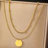 Stainless Steel Necklaces Simple Bead Chain Overlapping Tape Clavicle Chain Ornate Necklace For Women Zircon Goddess Gifts New
