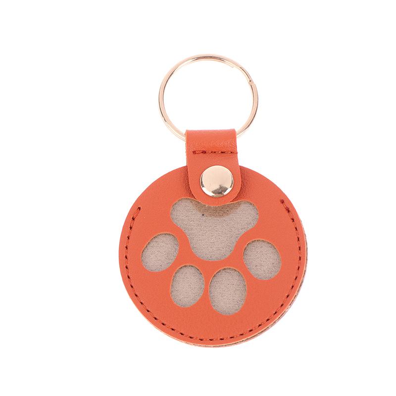 1Pc Pet Hair Storage Bag Keychain Leather Cat Paw Heart Love Keyring Diy Memorial Gift Key Chain Cat Dog Fur Container Pendant