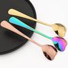 Heart Shaped Coffee Spoons Set of 4,Stainless Steel Teaspoons,Engraved Dessert Spoon for Coffee Tea Ice Cream Yogurt,Multi‑Color Gift Spoons