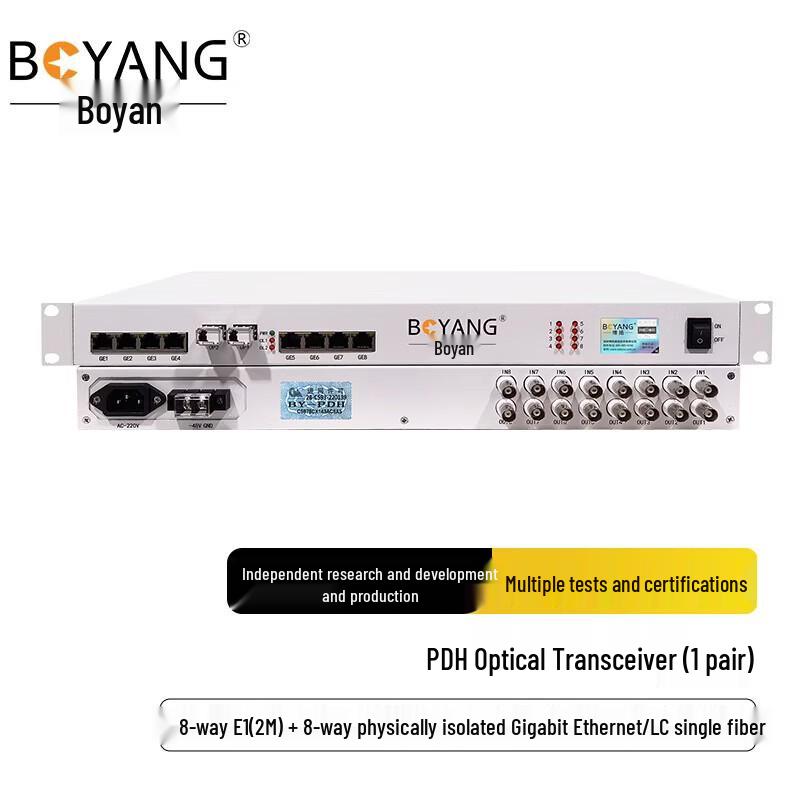 BOYANG PDH Optical Transceiver (8E1+8G, 1+1 Protection)