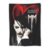 Coperta Confortevole Marilyn Manson Cantante Gotico Accessori Decorativi per Letto Coperta da Divano Flanella Ultra-Morbida per Divano