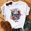 Camiseta De Arte Esttica Feminina De Flores De Caveira Roupas Punk Rock Camiseta Estampada Com Cavaleiro Roupas Fitness Vero 2020