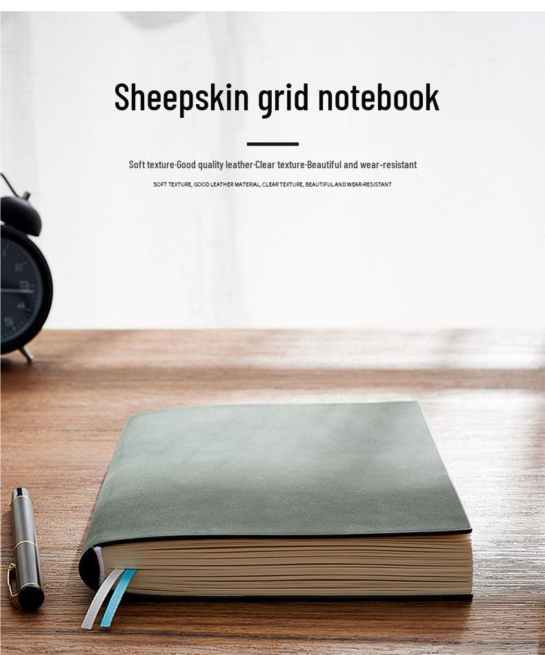 A5 Retro Grid Notebook: Soft Leather Cover, Thick Pages, for Hand-Drawn Pixel Art, Perfect for College Students.