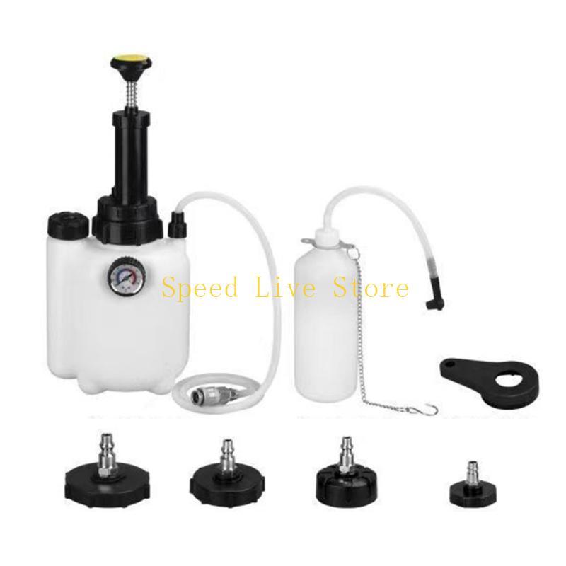 547C Car Brake Fluid 4 Interchangeable Nozzles 3L Container Manual Evacuation Fluid Changer System for repair man