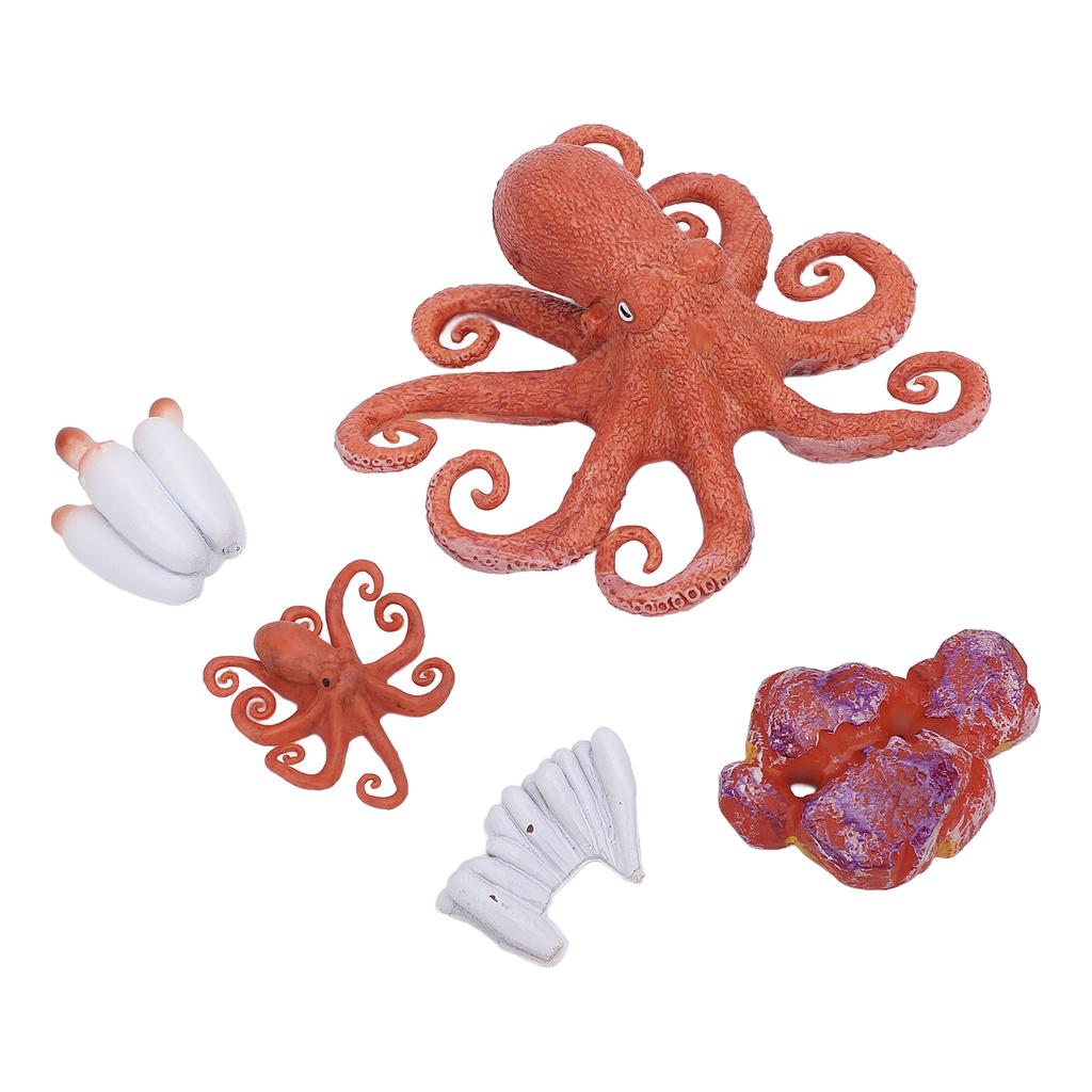 5Pcs Octopus Figurine Toy Educational Simulated Octopus Life Cycle Learning Toy Sea Animals Figurine