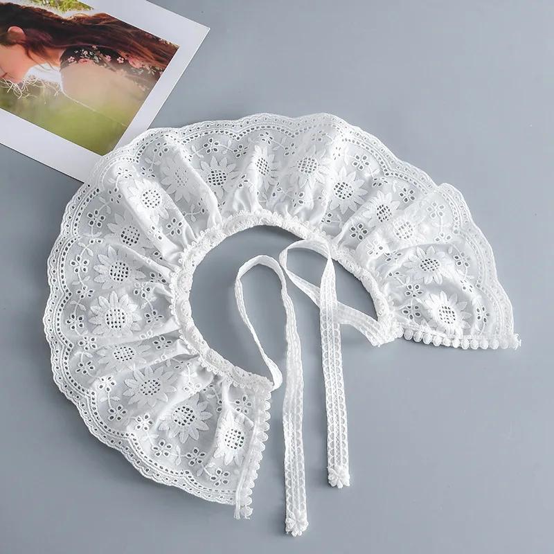 Cotton Bowknots Fake Collar for Women Shirt Detachable Collars  Shoulder Wraps False Collars Sweet Doll Small Shwals Scarf