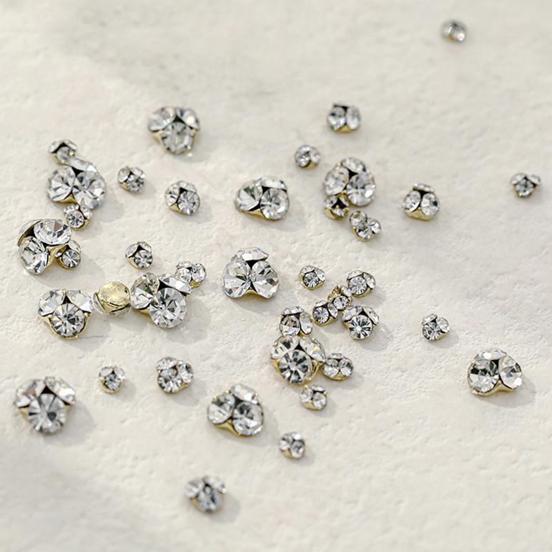 5Pcs 3D Shiny Nail Rhinestones Luxury Crystal Diamonds Classic Piles Of Diamonds Nail Art Decorations Diy Manicure Ornaments