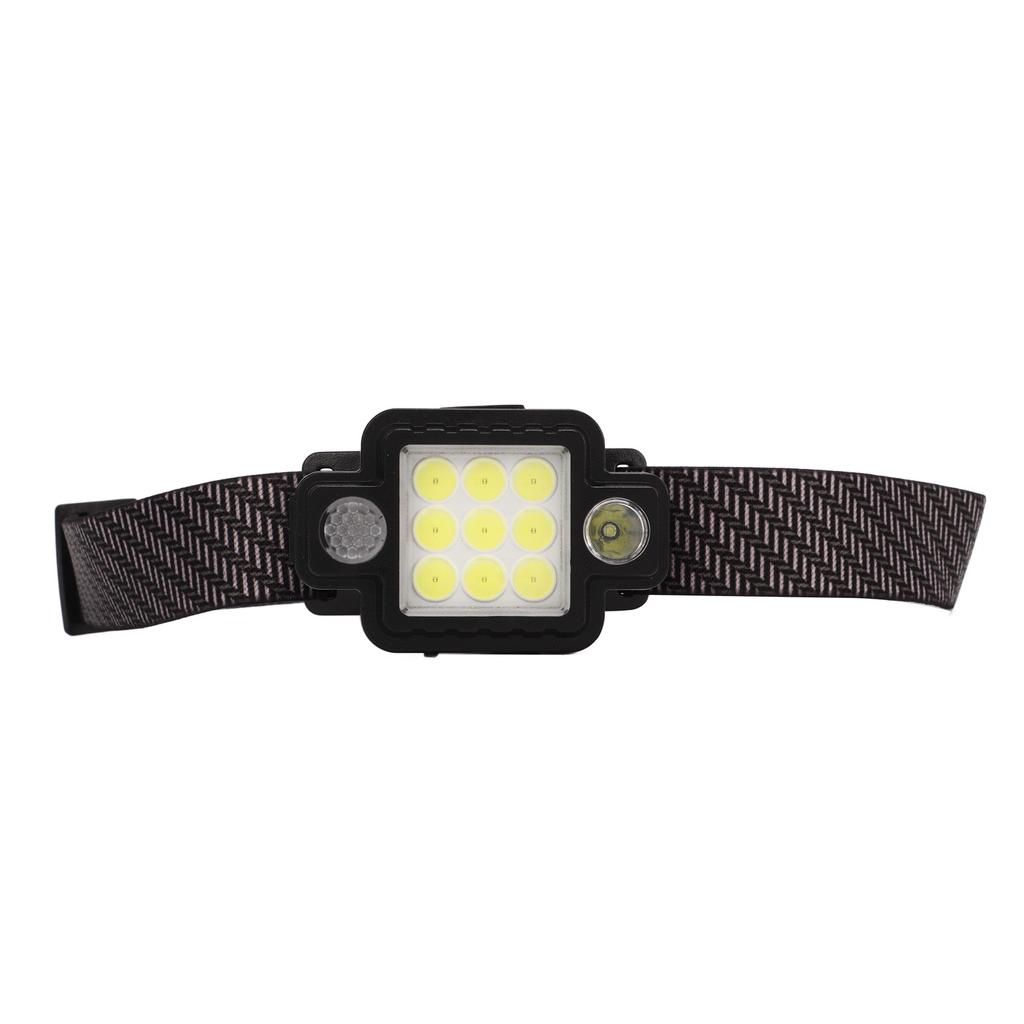 LED Headlamp USB Magnetic Ultralight COB Multifunction ABS Magnetic Headlight with Red Blue Light Mode for Outdoor Night