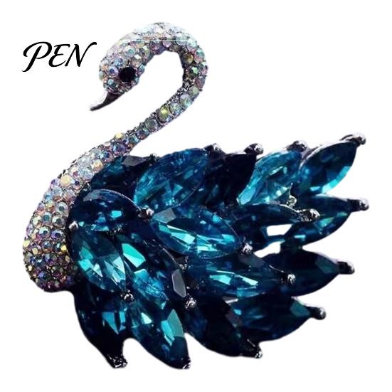 Sparkling Swan Brooch for Women, Rhinestone Decorative Lapel Shape Pin, Animal Shaped Jewelry Suits Coats Sweaters Sweater Decoration