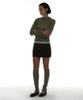 PARTIMENTO WOMEN Gradient Wide Rib Knit Crew Neck_Khaki Green