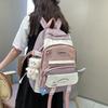 Color Fashionable Blocked Letter Print Student Casual Backpack For School