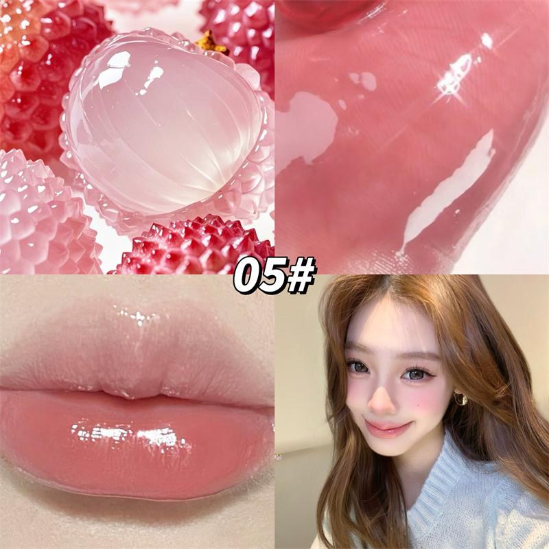 Cartoon Cat Mirror Lip Gloss Moisturizing Spring & Summer Lipstick Watery Translucent Clear Jelly Lip Oil Glass Tinted Lip Glaze