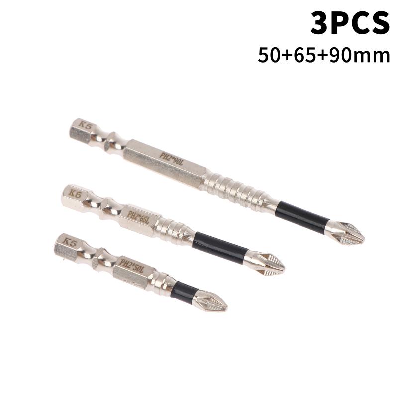 3/4/5/6/9Pcs Upgraded Non-Slip Ph2 Impact Driver Bit Set With Magnetic Screwdriver Tool 25-150Mm Non-Slip Waterproof Bits