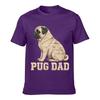 Rustic Woodgrain Pug Dad Portrait Loose Vintage Distressed Washed Casual Tee