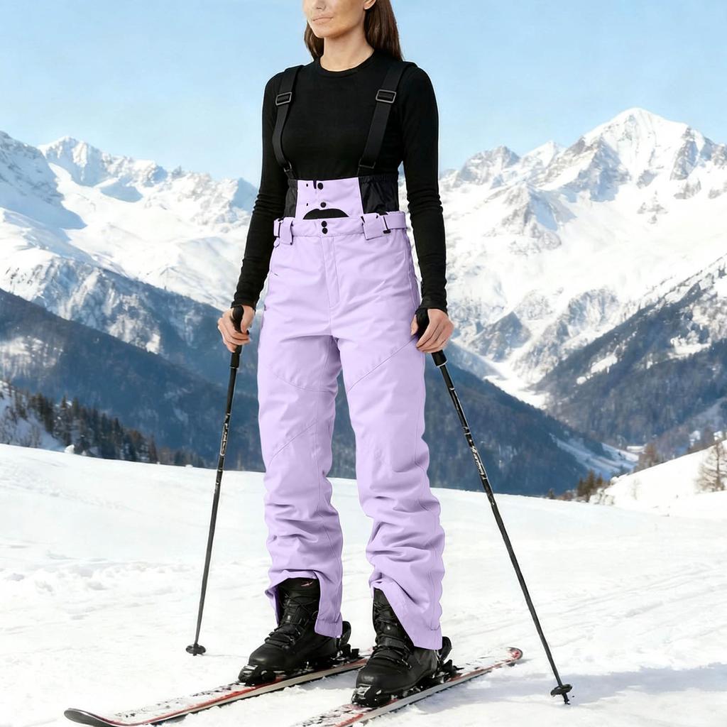 Ski Pants Women Insulated  Ski Bib Overalls Snowboarding Pants Adjustable Shoulder Strap Snowsuit