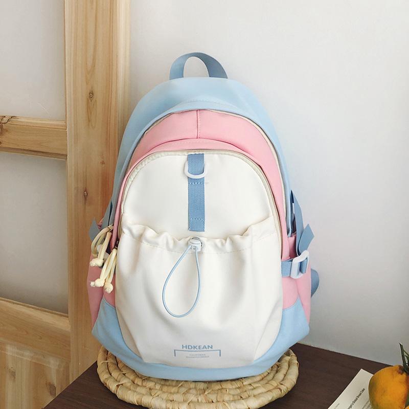 Color Block Schoolbag Junior High School Student Backpack Women's Backpack