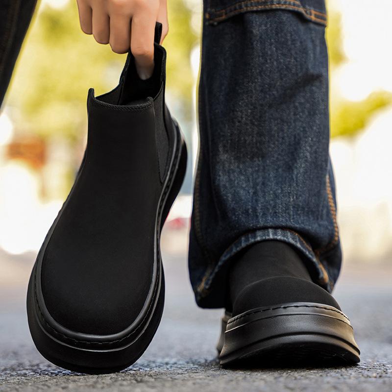Martin boots winter new British Chelsea boots non-slip thick-soled high-top short boots