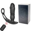 Blue Remote Control Anal Prostate Vibrator with Double Ring Lock and Telescopic Function
