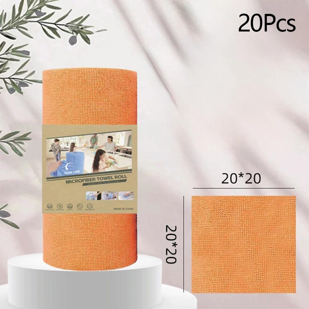 Microfiber Towel Rolls Dish Rags Wash Paper Towel  2026 Double Sided Cleaning Wipe Household Kitchen Cloth 1 Roll of 20 Sheets