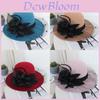 Hebe Big Brim Wool Felt Hat For Winter Elegant Vintage Party Accessories