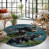 1Pc Bear Circular Print Rug - Home Decoration Carpet For Living Room Bedroom Flooring Computer Chair Area Rug