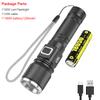 30W High-Power LED Tactical Flashlight with LCD Power Display Zoom Aluminum Alloy Rechargeable Emergency Torch Spotlight