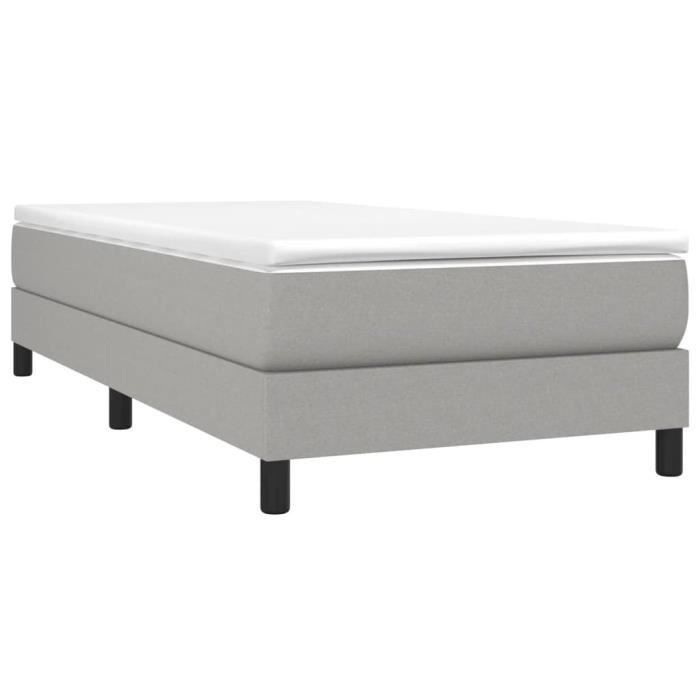 3144053 vidaXL Divan Bed with Mattress Light Grey 100x200cm Fabric