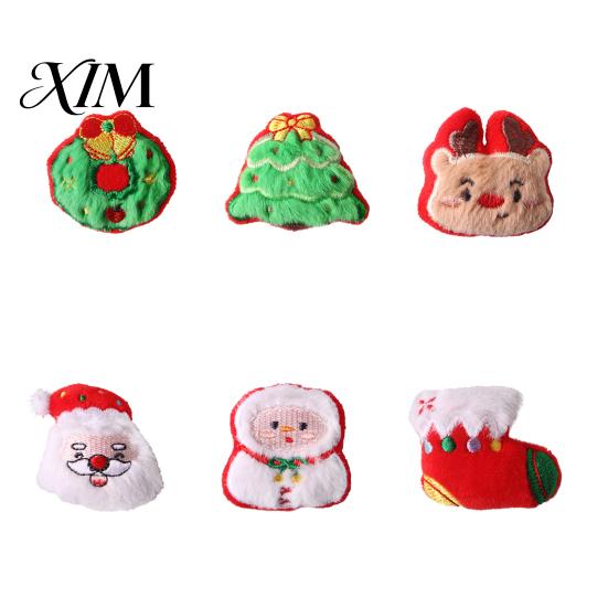 Christmas Cat Toys for Holiday Toy, Soft Plush Santa Claus Snowman Elk Tree Skin Friendly Chew Bite Interactive Pet Enrichment Toy Indoor Cats Stuffed