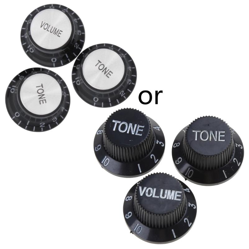 3Pcs Guitar Volume Tone Control Knob Electric Guitar Bass Top Hat Knob Speed Control Knobs Potentiometer Cap Replacement 1