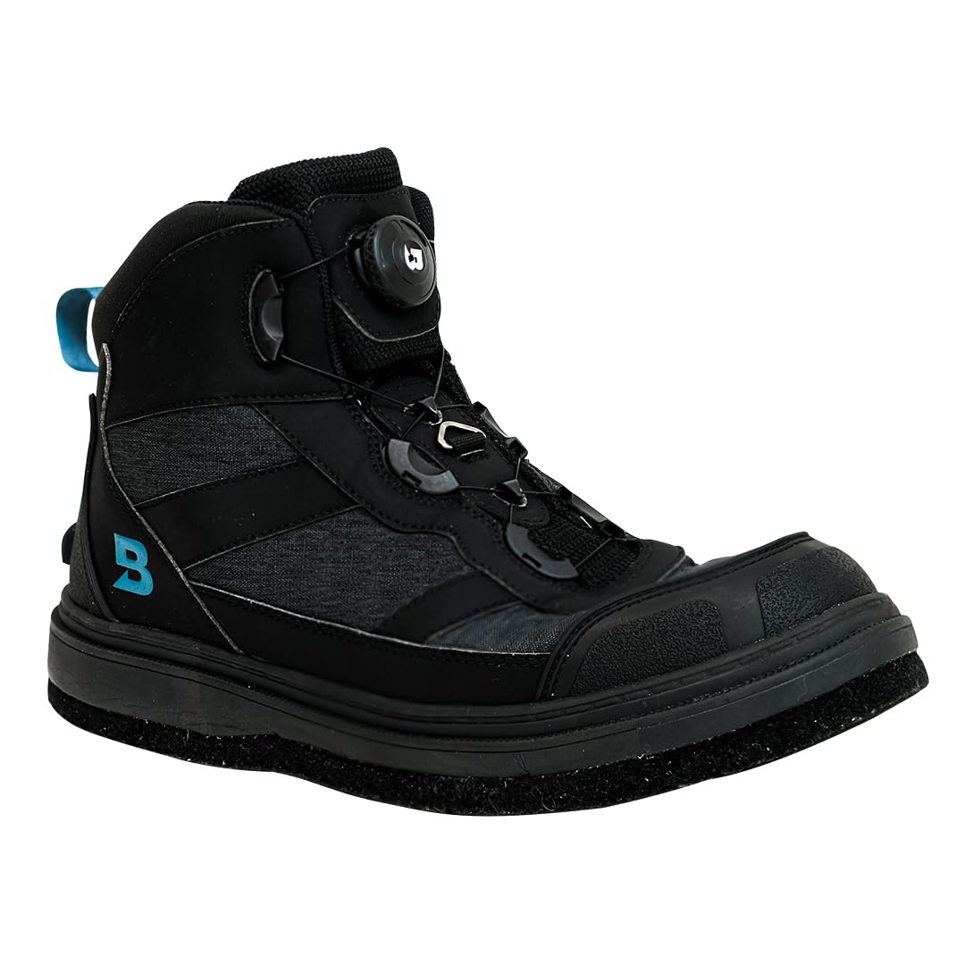 Dial Lock Felt Pin Spike Wading Shoes with Drainage Shamal Felt Spike Size L [Bluestorm] Holes, Shoes, Black, (28cm) BSJ-FSS1