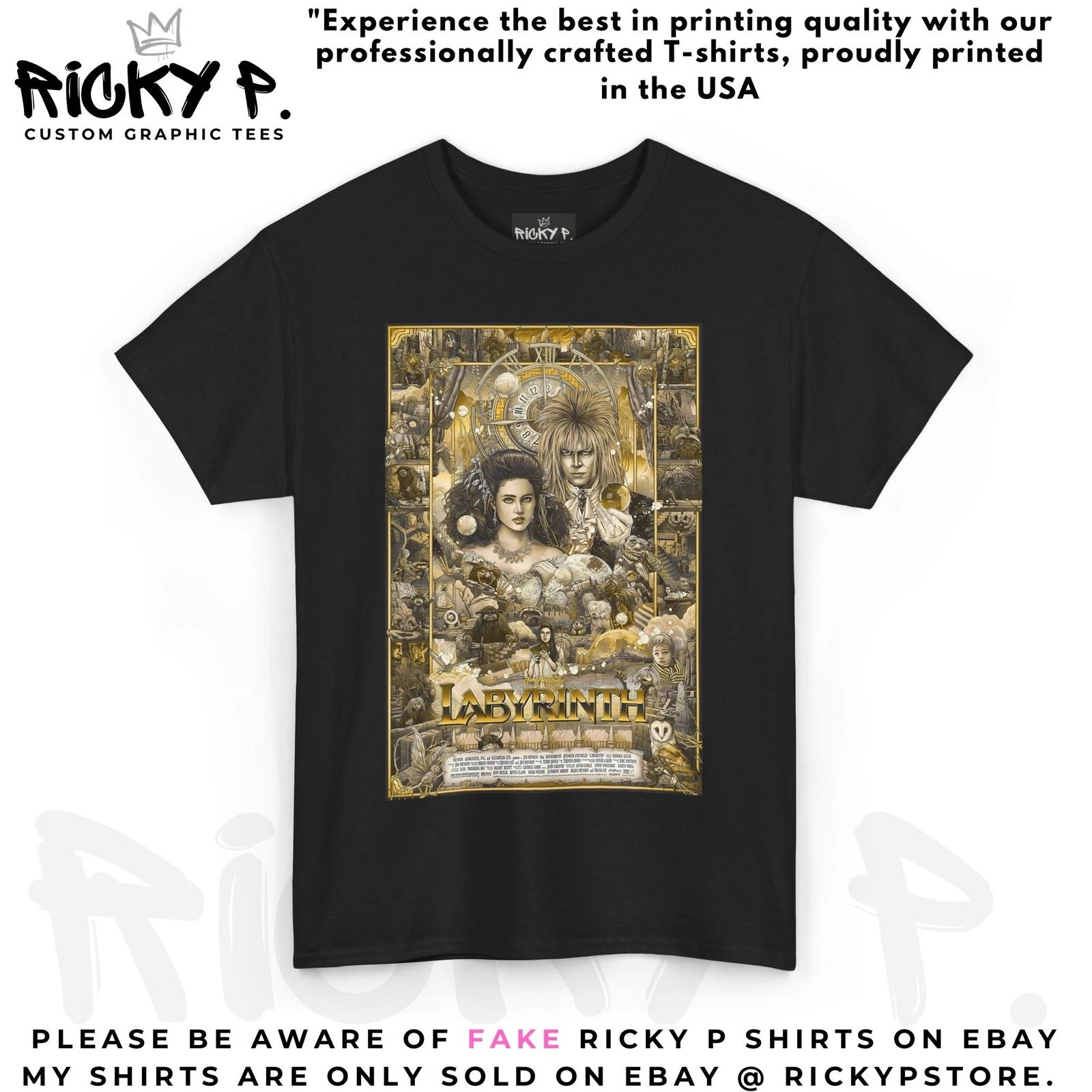 Labyrinth 1986 David Bowie Jim Henson Movie 100% Cotton T-shirt Mens Tees Top Unisex Heavy Cotton Tee M