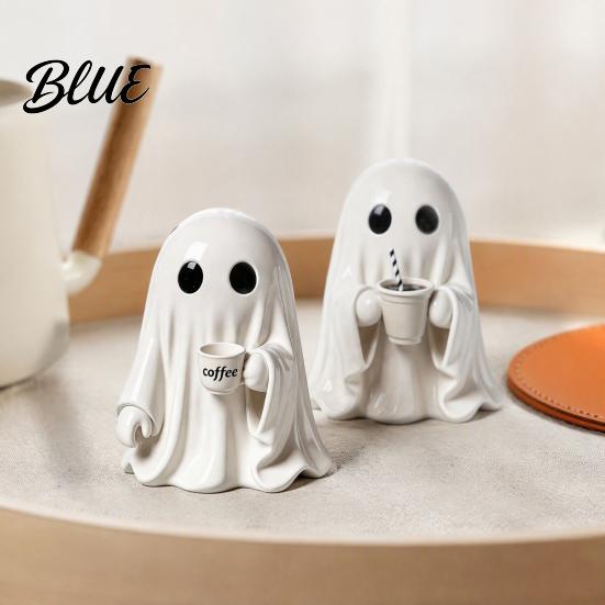Indoor Halloween Table Centerpiece Ghost Figurine Resin Spooky Cute Statue Funny Creepy Year Round Interior Decorations Tabletop Ornament