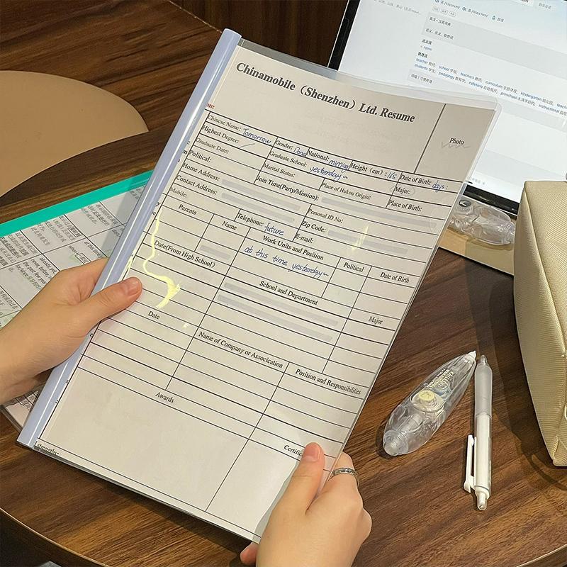 

5 шт./компл., утолщенная папка для тяги формата А4, сумка для хранения тестовой бумаги, зажим для тяги, папка для презентаций, большая емкость, форма капли