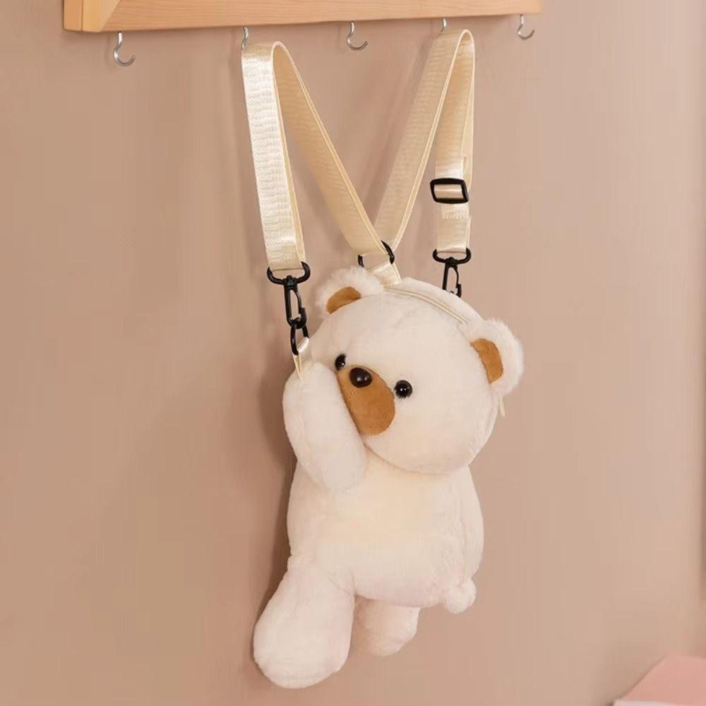 Large Capacity Children Backpack Doll Animal Shoulder Bag Soft Plush Bear Crossbody Bag  Gift