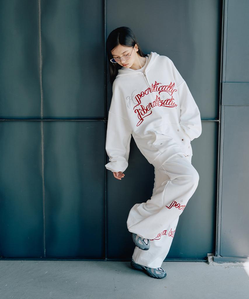 Unusedlab H-Hotfix Zip-Up Hoodie [Ivory]