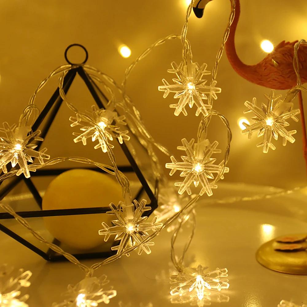 Runtow 1.5M/3M/6M Christmas Snowflakes String Light, 2025 Merry Christmas Decor for Home,Xmas Tree Ornaments , 2026 New Year