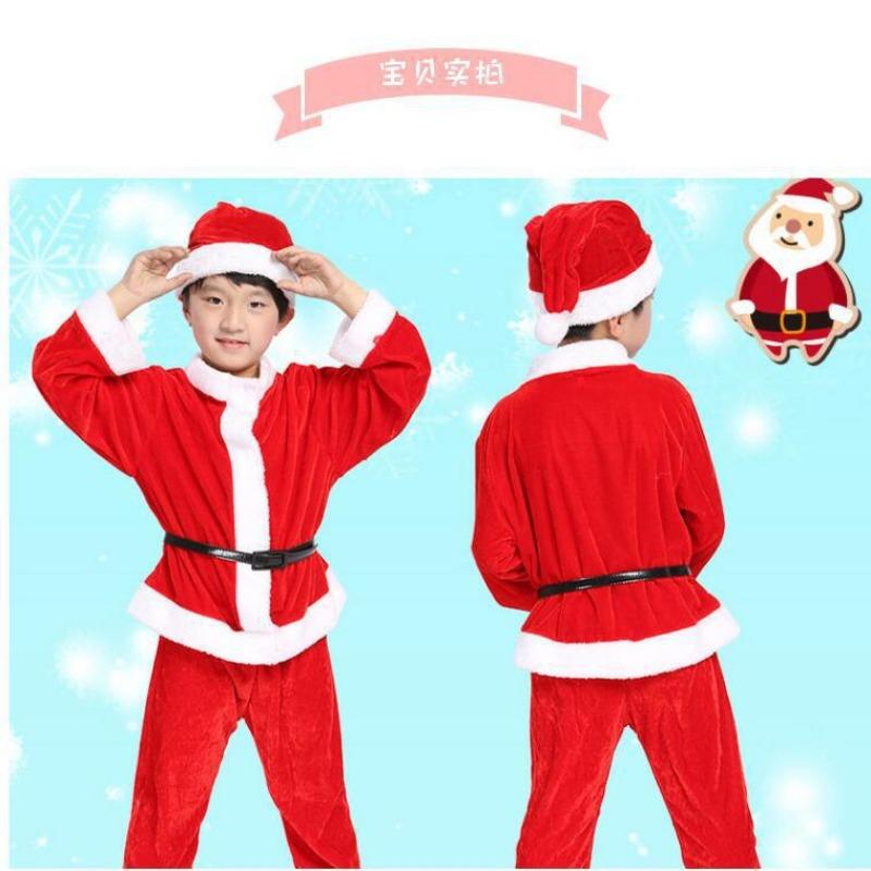 

Рождественские костюмы одежда Санты Взрослая рождественская одежда Детская одежда для выступлений Рождественский костюмный набор 90